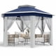 thumbnail image 4 of Qinaqin 13 x ft Pop Up Gazebo cm de Alturae agonal Canopy Shelter con 6 Zippered Malla Netting Event Tent Strong Steel Frame, 4 of 7
