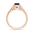 thumbnail image 2 of ANGARA Natural Cushion 1 ct Blue Sapphire Ring with Diamond Halo in 14K Rose Gold for Women (Size-6mm) | September Birthstone, Anniversary, Jewelry Gift for Women | Natural Blue Sapphire Ring, 2 of 9