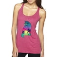 thumbnail image 1 of Neon Beach Sunset Cat California Vibes | Womens Animal Lover Premium Tri-Blend Racerback Tank Top, Vintage Pink, Large, 1 of 4
