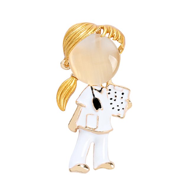 Qarigey Broches Estetoscopio Dibujos animados Joyas estéticas Esmalte de solapa Navidad Insignia médica Clips Elaboración escolar Accesorios de disfraces XZ4090 Qarigey AP010062-01