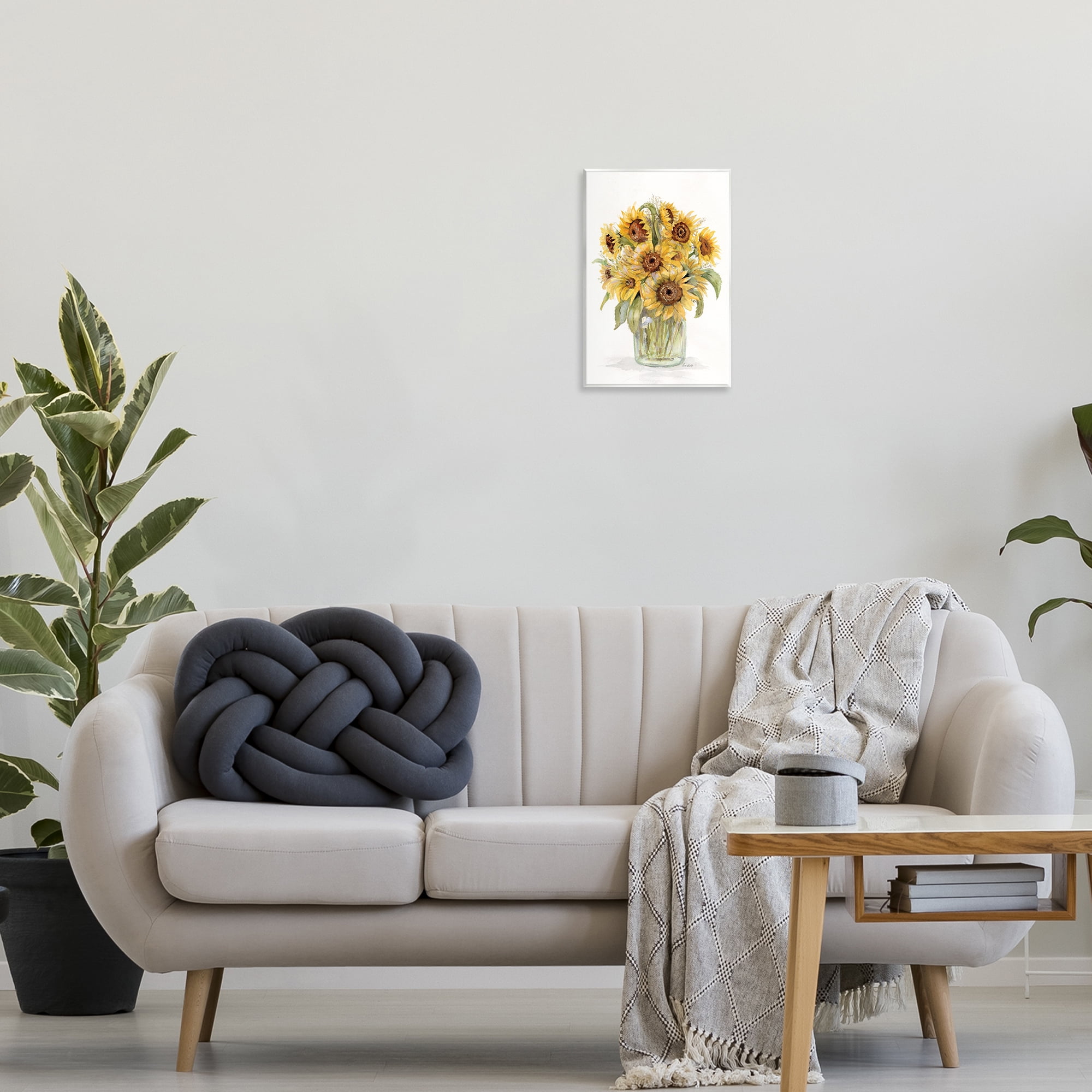 Stupell Industries Sunflower Jar Bouquet Botanical & Floral Painting Unframed Art Print Wall Art, 10 x 15