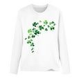 thumbnail image 2 of Women's St. Patrick's Day Shirts Cute Shamrock Heart Printed Tee Shirt Casual Long Sleeve Crew Neck Tops (L, Green-14), 2 of 4