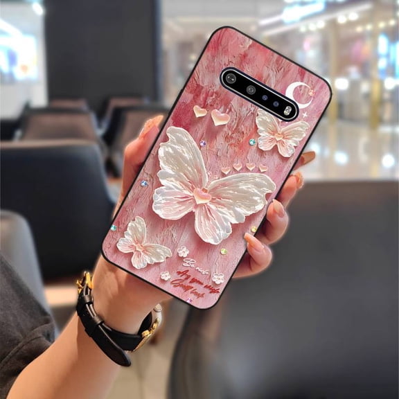 ABL-Phone Case For LG V60 ThinQ 5G, Waterproof Cartoon Oil Painting Durable Phone Pouch Dirt-resistant Protective Graffiti flower Soft case Shockproof Silicone Anti-knock Anti-dust Cute