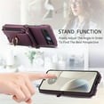 thumbnail image 4 of Allytechgroup Wallet Case for Motorola Razr 60, Rugged Faux Leather Cover with Lanyard & Shoulder Strap Kickstand Credit Card Holder Cash Pocket Shockproof Full Body for Motorola Razr 2025, Darkpurple, 4 of 9