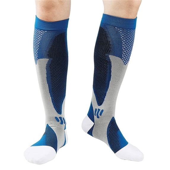 Adult Women Breathable Rugby Socks Nylon Nursing Stockings Sports Socks Cycling Socks Running Socks Compression Socks BLUE XXL