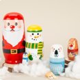 thumbnail image 1 of Muñecos rusos de Navidad para anidar, muñecos anidados de Papá Noel para niños, 6 uds., 1 of 8