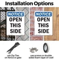 thumbnail image 3 of Open This Side OSHA Notice Aluminum Sign 10 Inch x 7 Inch - 5 Pack, 3 of 8