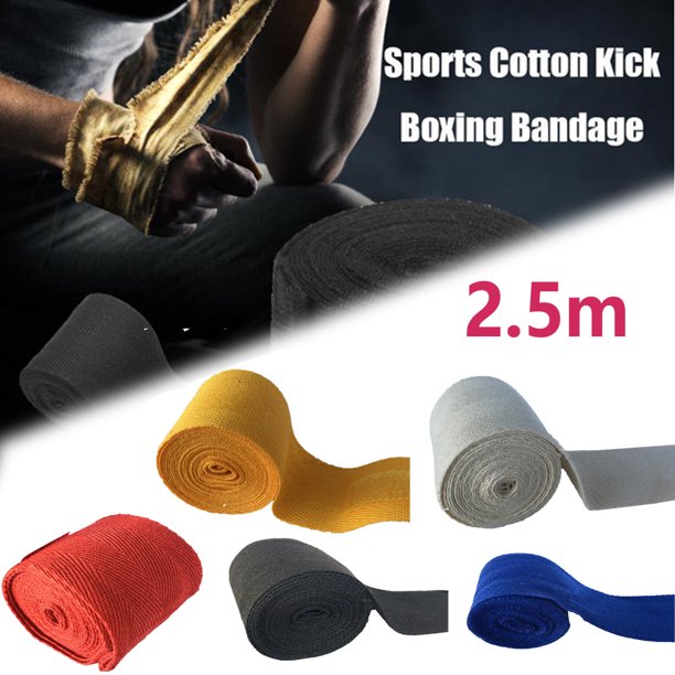$$ Algodón Boxeo Deporte Correa Kick Vendaje Guantes de mano Envolturas para guantes boxeo Envolturas rápidas Hombres y mujeres Kickboxing Puño Nudillo Muñequera Protector Handwraps TicfoxMX moderno