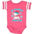 thumbnail image 3 of Inktastic Polar Bear My Grandma Loves Me in Santa Hat with Snowflakes Boys or Girls Baby Bodysuit, 3 of 5