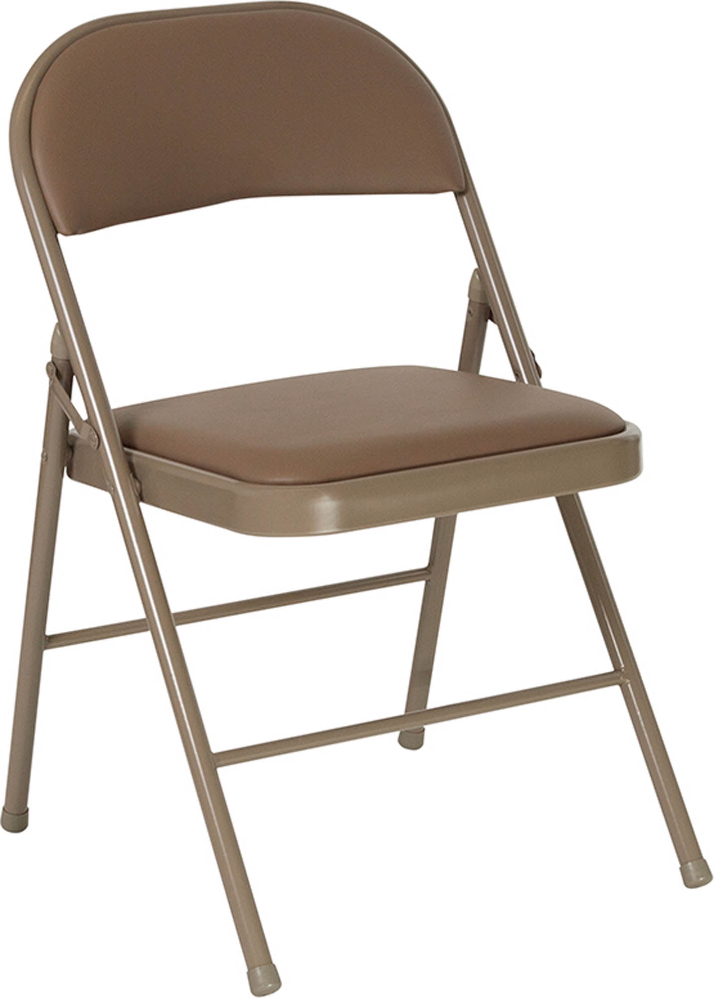 Offex Series Double Braced Beige Vinyl Folding Chair