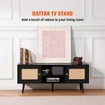 thumbnail image 2 of VEVOR Rattan TV Stand for 55" TV Entertainment Center with Rattan Door Black, 2 of 9
