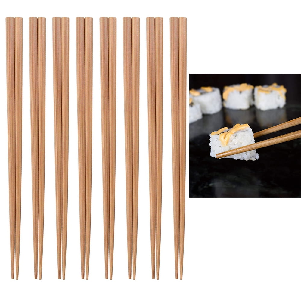 CHIC*MALL 1 Pair Natural Bamboo Wood Chopsticks Cooking Reusable Durable Gift Light Blue
