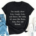 thumbnail image 3 of Odeerbi Womens Tops Dressy Casual Blouse Mens Shirts Gifts T-Shirt Letter Print Short Sleeve Black, 3 of 7