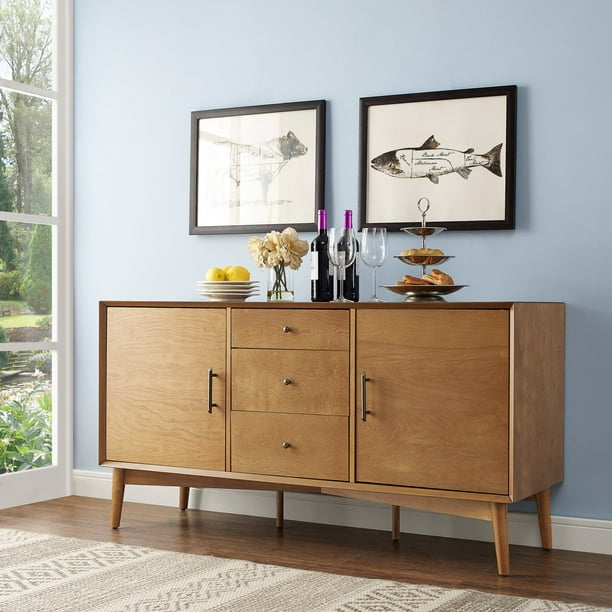 Landon Buffet In Acorn Aka Large Console Com Landon Buffet In Acorn Aka Large, Crosley Furniture Landon Mid Century Modern Bar Cabinet Acorn