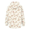 thumbnail image 4 of GIPQJK Zipper Hoodies for Women Cropped Fall Fashion Sweatshirt Floral Print Long Sleeve Jackets Drawsting Winter Clothes with Pockets,Pink M, 4 of 5