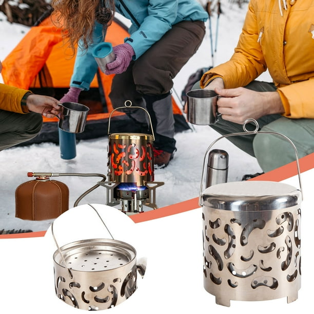 Mini Estufa de Calefacción para Exteriores, Equipo de Calefacción para Tiendas de Campaña, Equipo de Camping Portátil E Invernal, Cubierta de Calefacción de Acero Inoxidable