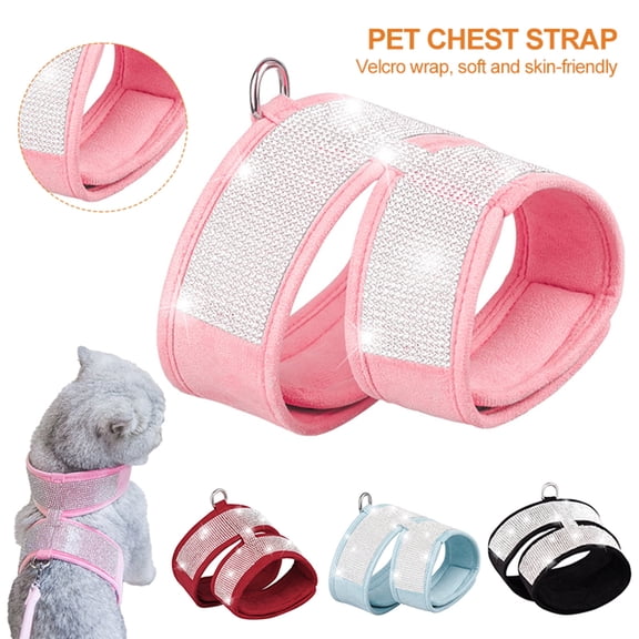 DOPI Pet Harness K-shaped Anti-escape Rhinestone Inlaid Pet Dogs Cats Chest Strap Pet Supplies
