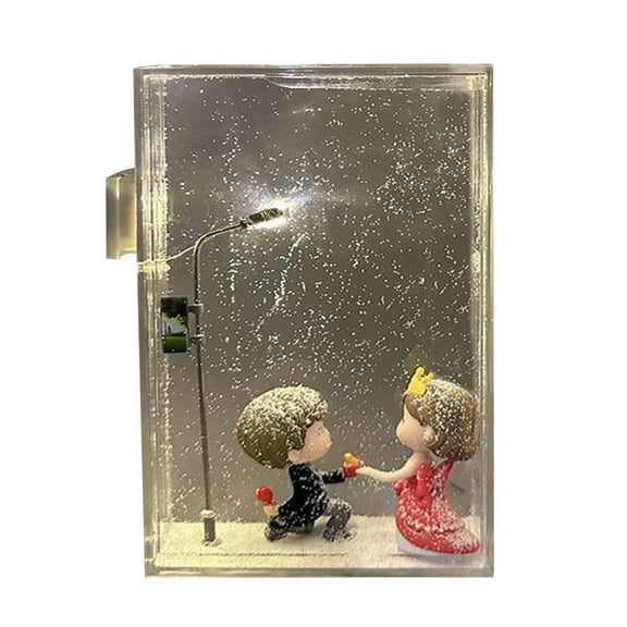 Snow Tales Lamp, Night Street Lamp Christmas Snow Scene Light DIY Materials, Snow Globe Night Light (Valentine's Day)