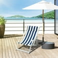 thumbnail image 2 of Outsunny Chaise Longue Pliante d'Extérieur - Ensemble de 1, Rayures Bleues et Blanches, 2 of 10