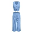 thumbnail image 3 of Women's Elegant Solid Color Casual Suit Vest and Trousers Set, 3 of 3
