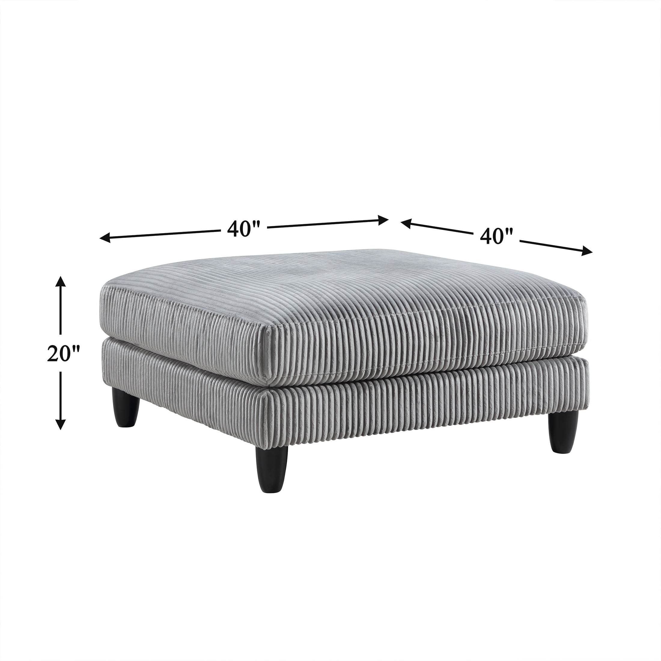 OakvillePark Caden Corduroy Ottoman, Gray