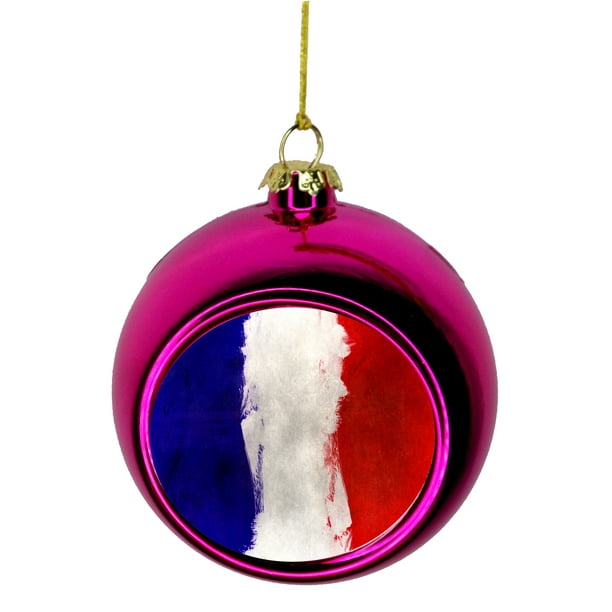 French Flag Watercolor Paint Style French Flag Christmas Ornaments Pink Bauble Christmas Ornament Balls Walmart Com Walmart Com