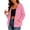Pink, variant on Jerdar Women's Zip Up Hoodie Lightweight Contrast Stitch Drawstring Long Sleeve Jackets With Zipper Fall Fashion Hooded Sweatshirt L