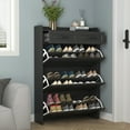 thumbnail image 6 of YYAo Entryway Shoe Cabinet with 2 Drawers, Shoes Storage Organizer Narrow Shoe Storage Rack with 3 Flip Drawers, Black, 6 of 16
