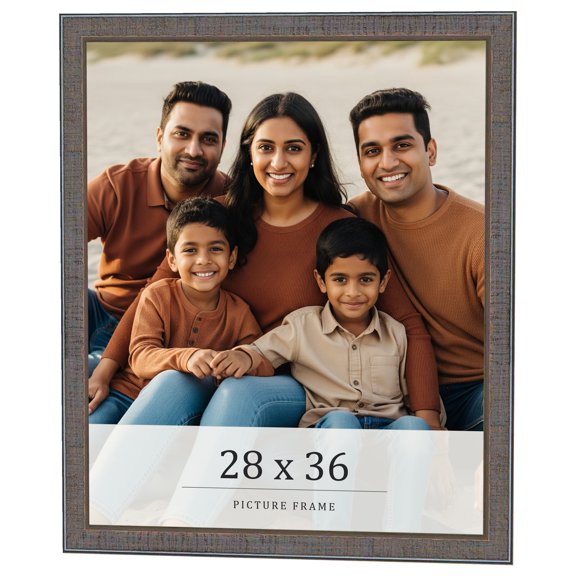 28x36 Frame Blue Kingsley Pewter Solid Wood Picture Frame Width 0.75 Inches |Interior Depth 0.5