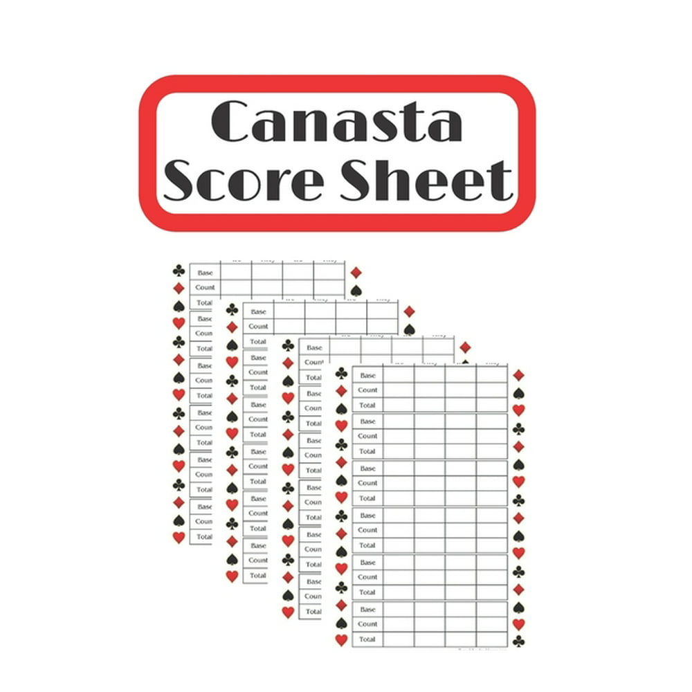 Canasta Score Sheets Canasta Score Book Scorebook of 120 Score
