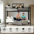 thumbnail image 6 of Firscook Queen Over Queen Bunk Bed, Metal Frame with Dual Ladders & Safety Guardrails, Easy Assembly, 6 of 8