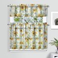 thumbnail image 2 of Country Vintage Curtains 36 Inch Short - 3 Panel Floral Rustic Set with Bohemian Wildflowers, Rod Pocket, 2 of 6