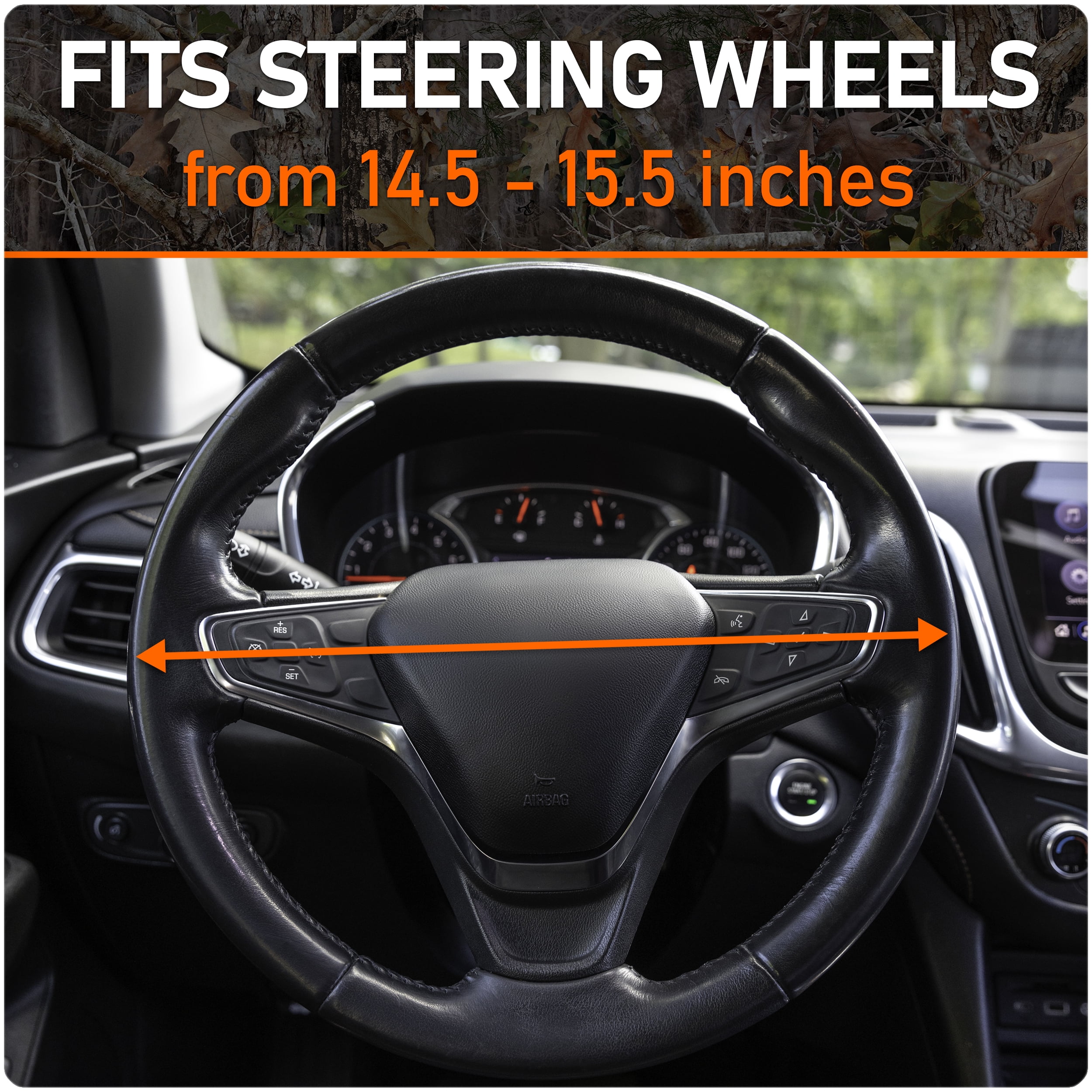 TrueTimber Kanati Freedom Steering Wheel Cover, Anti Slip & Odor Free, Car, Truck, SUV Accessories, Universal Fit 14.5” – 15.5”, Auto, Camouflage and Red