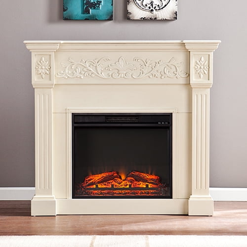 Jordan II Electric Fireplace, Ivory