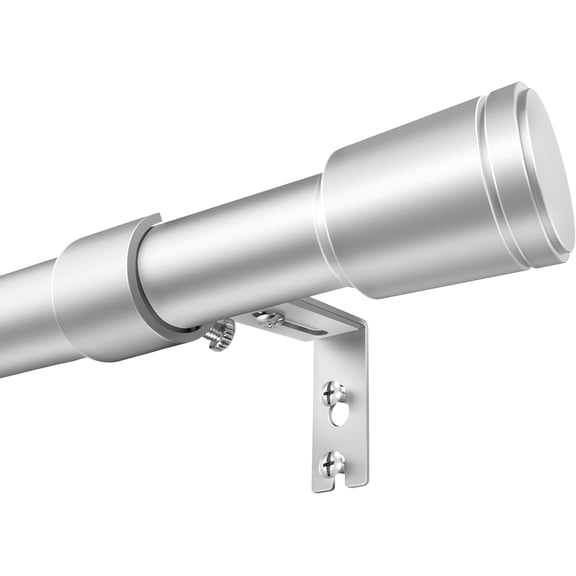 Silver Curtain Rods for Windows, 1 Pack 30-120 Inch Heavy Duty Curtain Rod