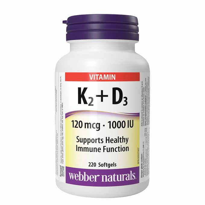 Webber Naturals Webber Naturals Vitamin K2+D3 120 mcg/1000 IU 220 softgels