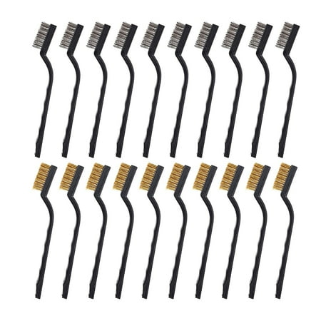 

20 Pcs Wire Brush Metal Brush for Cleaning Welding Slag Rust Scratch