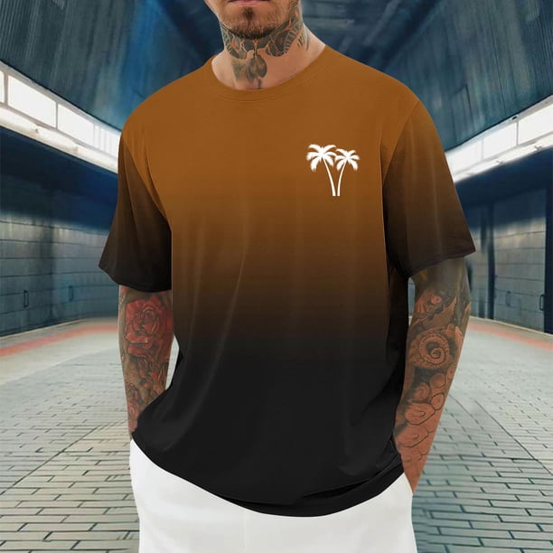 Tops para hombre, blusas y camisas de cuello redondo y manga corta para hombre, blusas casuales de moda para hombre, blusas deportivas de cuello redondo y manga corta, blusas de poliéster para hombre