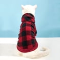 thumbnail image 5 of Sudadera con capucha para perro a cuadros, suéter de lana con sombrero y bolsillo para ropa de cachorro, abrigo cálido y suave, 5 of 5