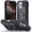 Black, variant on Case for Apple iPhone 17e / iPhone 16e 6.1 Inch with Double ring Stand 360° rotating bracket PC+silicone, Heavy-Duty Military Grade Shockproof Phone Cover,Colorful,For iPhone 17e / 16e
