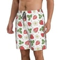 thumbnail image 2 of Susaid Strawberry Print Men's Swim Trunks Hawaiian Bathing Mesh Lining Suit Swimsuits Beach Shorts with Pockets-X-Large, 2 of 6