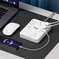 thumbnail image 6 of Samovi Power Strip with Wireless Charging, Desktop Wireless Charging Socket with 6 Ac Ports, 2 USB Ports, 1 Type-C Port, Power Switch, Overload Protection for Office Home Travel Dorm, 1PC(White), 6 of 9