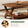thumbnail image 5 of TRIBEWOOD Rectangle Solid Wood Coffee Table With Storage, 5 of 5