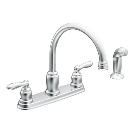 Moen Ca87888 Chrome Caldwell 2 Handle High Arc Kitchen Faucet