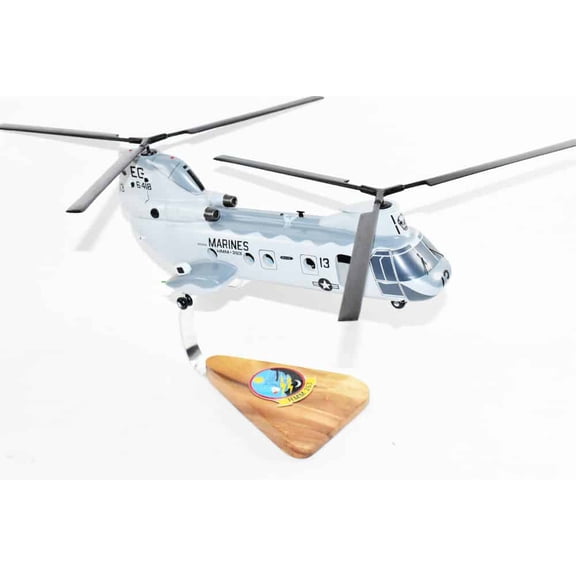 HMM-263 Thunder Chickens (6418) CH-46 Model, 1/38 (14") Scale, Mahogany, Phrog