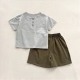 thumbnail image 4 of KPOPLK Toddler Boy Clothes Kids Summer Cotton Short Sleeve Outfits Shirt Shorts Sets for 1t 2t 3t 4t 5t 6t 7t(4-5 Years,Green), 4 of 4