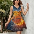 thumbnail image 3 of Basketball Sport Ball Dress Summer Street Style Dresses Female Sleeveless Printed Sundress, 3 of 7