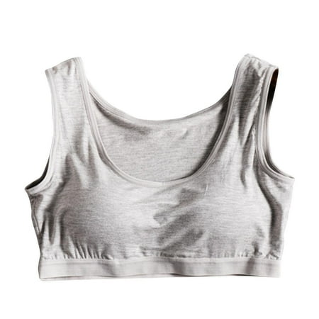 ATOYSOY Cotton Lined Sports Bra Everyday Bra Padded Yoga Activewear Clearance Bralette Solid Color Underwear Teens Comfort Bra Push Up Breathable Workout Wireless Tank Tops Gray M