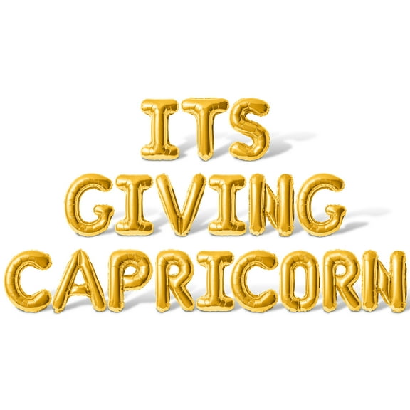 Letter Balloons - ITS GIVING CAPRICORN 16" Inch Alphabet Letters Foil Mylar Balloon Capricorn Birthday Party Banner (Gold)