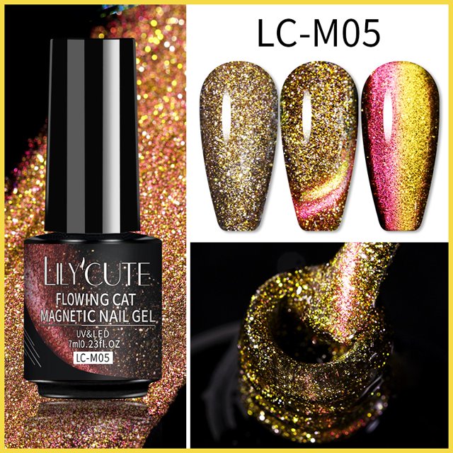 LILYCUTE 7ml Reflectante Gato Gel Magnético Soak Off Esmalte De Manicura UV Barniz De Uñas Arte